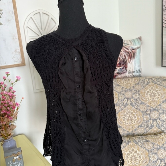 Rewind Black Cropped Cut Out Tank Top - Picture 4 of 6